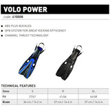 Mares Unisex Adults Volo Power Fins | Easy Lightweight Versatile Open Heel Diving Fins with Adjustable ABS Plus Buckles | Ideal for Scuba & Training
