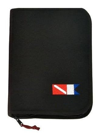 Trident New Scuba Diving 3 Ring Zippered Log Book Binder with Free Generic Log Insert ($12.95 Value) - Black with Diver Down Flag