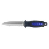 New 420 Stainless Steel Full Size Scuba Diving Knife with 2 Straps & Sheath - Pointed Tip (Blue)