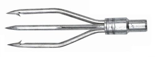 New 4 Inch Hardened Steel Barbed 3-Prong Paralyzer Tip with Spring Steel Tines - 6mm
