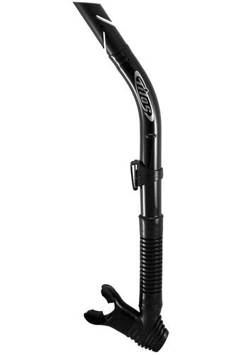 Tilos New Flexible Purge Splash Snorkel for Scuba Diving & Snorkeling - Black Silicone