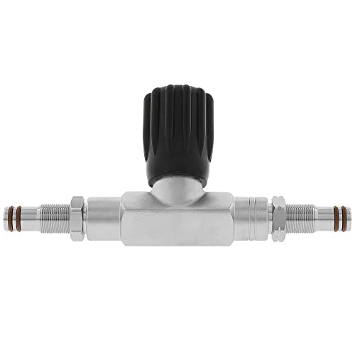 Scuba Diving Doubles Manifold Crossbar with Isolation Valve and Fine Threads for Hollis, XS Scuba, Thermo, Diverite, HOG & Sea Elite Modular Valves