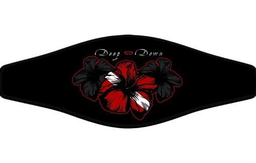 New Comfortable Neoprene Strap Wrapper for Your Scuba Diving & Snorkeling Mask - Hibiscus (Deep Down)