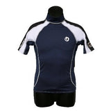 New Men's Anti-UV Short Sleeve Rash Guard (Small) for Scuba Diving, Snorkeling, Swimming & Surfing - Navy Blue