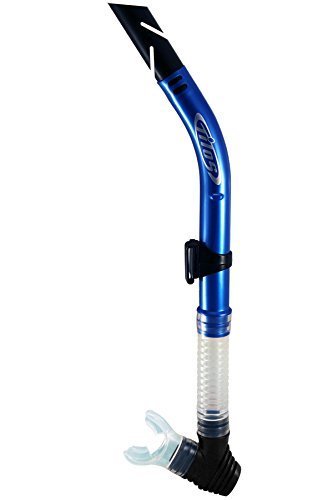 New Tilos Flexible Purge Splash Snorkel for Scuba Diving & Snorkeling - Metallic Blue