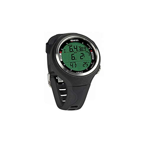 Mares Smart Wrist Dive Computer, Black/Black w/Lanyard Coil