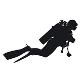 Deep Sea Fossils Scuba Diving Vinyl Decal Car Sticker with Swimming Scuba Diver - 7.20" x 4.13"
