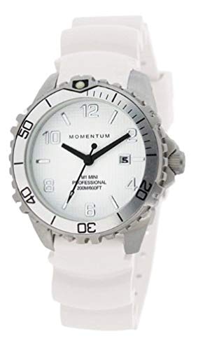 St. Moritz Momentum M1 Mini Women's Dive Watch & Underwater Timer w/Silver Bezel & Silver Mini Natural Rubber Band