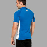 New Men's LavaCore Short Sleeve LavaSkin Shirt (Small) with Front Zipper for Scuba Diving, Surfing, Kayaking, Rafting, Paddling & Many Other Watersports (Navy Blue/White) …