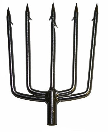 TRIDENT New 5-Prong Flat Barbed Plated Speargun Point - 6mm