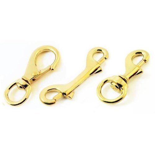 Trident New Brass Swivel Bolt Snap Clip, a Brass Swivel Gate Clip & a Double Ended Brass Bolt Snap Clip- #3 Size