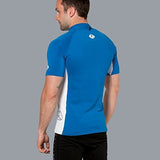 New Men's LavaCore Short Sleeve LavaSkin Shirt (X-Large) with Front Zipper for Scuba Diving, Surfing, Kayaking, Rafting, Paddling & Many Other Watersports (Navy Blue/White)
