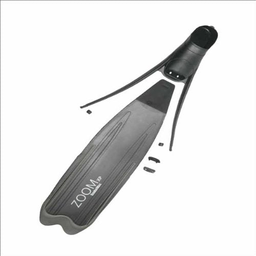ScubaMax New Long Blade Removable Full Foot Zoom Fins (Black - Size 12-13/X-Large) for Scuba Diving, Free Diving & Snorkeling
