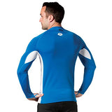 New Men's LavaCore Long Sleeve LavaSkin Shirt -Blue/White (Med-Large) for Scuba Diving, Surfing, Kayaking, Rafting, Paddling & Many Other WaterSports