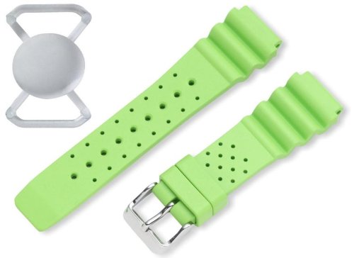 St. Moritz Momentum Women's 18mm Lime Splash Natural Rubber Watch Band Twist & Splash Dive Watch for Scuba Divers with Free Watch Protector Valued at $12.95 Value