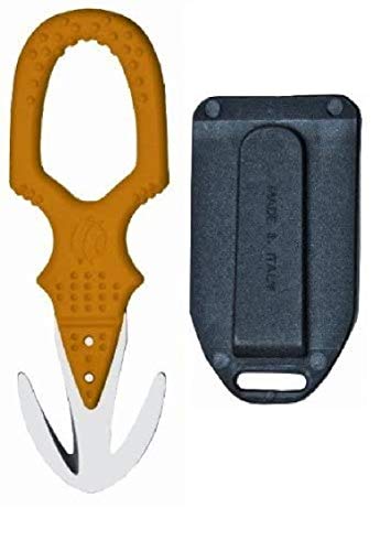 New Safety and Rescue Scuba Diver Twin Line Cutter with Hard Plastic Sheath - High Visibility Yellow