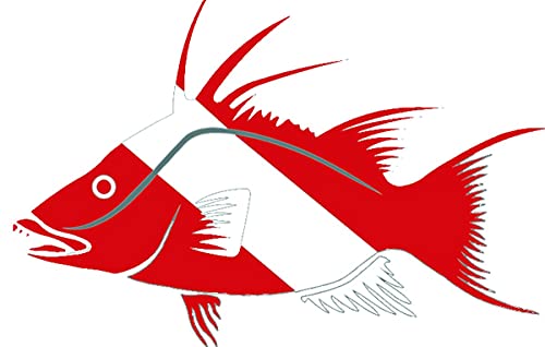 Hog Fish Dive Flag Scuba Diving Die Cut Bumper Sticker
