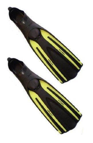 Oceanic New Viper Full Foot Scuba Diving & Snorkeling Fins - Neon Yellow (Size 3-4/2X-Small)