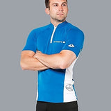 New Men's LavaCore Short Sleeve LavaSkin Shirt (X-Small) with Front Zipper for Scuba Diving, Surfing, Kayaking, Rafting, Paddling & Many Other Watersports (Navy Blue/White) …