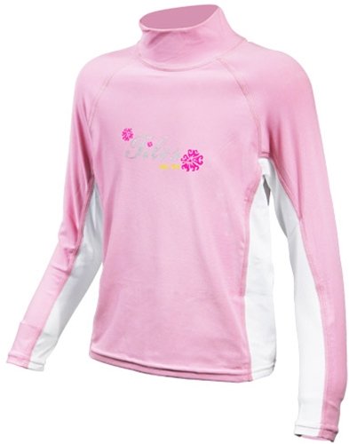 Tilos Kid’s Long Sleeve UV Rash Guard (Pink/White, 6)