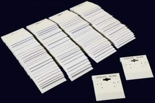 Deep Sea Fossils 100 New White Flocked Sterling Silver Earring Hang Cards - 2 Inch x 2 Inch