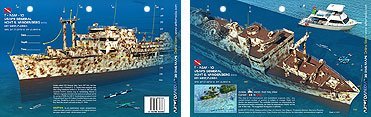 Innovative Scuba Concepts New Art to Media Underwater Waterproof 3D Dive Site Map - Vandenberg Bow in Key West, Florida (8.5 x 5.5 Inches) (21.6 x 15cm)/RFA