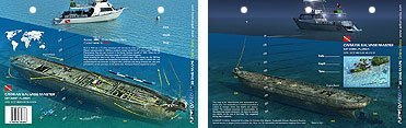 Innovative Scuba Concepts New Art to Media Underwater Waterproof 3D Dive Site Map - Cayman Salvage Master in Key West, Florida (8.5 x 5.5 Inches) (21.6 x 15cm)