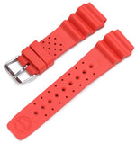 St. Moritz Momentum Women's 18mm Red Splash Natural Rubber Watch Band Twist & Splash Dive Watch & Underwater Timer for Scuba Divers with with Free Watch Protector Valued at $12.95 Value