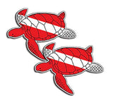 Scuba Diving Vinyl 2 Decal Car Stickers with Sea Turtle Diver Down Flag (Qty: 2) - 3.90" x 2.91"