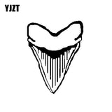 DECAL-STYLE - 10.1cmx13cm Personality MEGALODON SHARK TOOTH Vinyl Car Sticker Decals Black Silver C11-0325