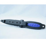 New 420 Stainless Steel Full Size Scuba Diving Knife with 2 Straps & Sheath - Pointed Tip (Blue)