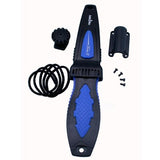 New 420 Stainless Steel BCD Scuba Diving Knife with Sheath & Bolt/Nut Screw-On System for Mounting on Hose, Fabric or Webbing - Pointed Tip (Black)/FBM