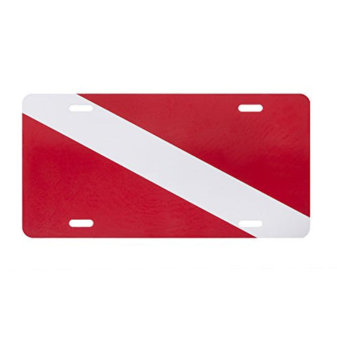 Trident Decorative Diver Down Flag Vehicle Plate