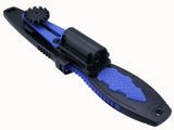 New 420 Stainless Steel BCD Scuba Diving Knife with Sheath & Bolt/Nut Screw-On System for Mounting on Hose, Fabric or Webbing - Pointed Tip (Black)/FBM