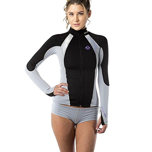 Lavacore New Women's Elite Stand Up Paddleboard (SUP) Jacket - Grey (Medium-Large) for Scuba Diving, Surfing, Kayaking, Rafting & Paddling