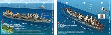 Innovative Scuba Concepts New Art to Media Underwater Waterproof 3D Dive Site Map - Vandenberg in Key West, Florida (8.5 x 5.5 Inches) (21.6 x 15cm)/FBM