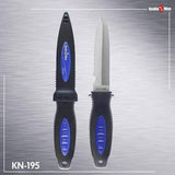 New 420 Stainless Steel Full Size Scuba Diving Knife with 2 Straps & Sheath - Pointed Tip (Blue)