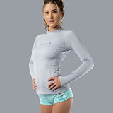 New Women's LavaCore Long Sleeve LavaSkin Shirt - Grey (2X-Small) for Scuba Diving, Surfing, Kayaking, Rafting, Paddling & Many Other WaterSports
