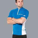 New Mens LavaCore Short Sleeve LavaSkin Shirt (4X-Large) with Front Zipper for Scuba Diving, Surfing, Kayaking, Rafting, Paddling & Many Other WaterSports (Navy Blue/White)