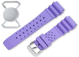 St. Moritz Momentum 20mm Lavender/Purple Splash Natural Rubber Watch Band with Free Watch Protector Valued at $12.95 Value for Added Protection to The Glass Face of Your Dive Watch