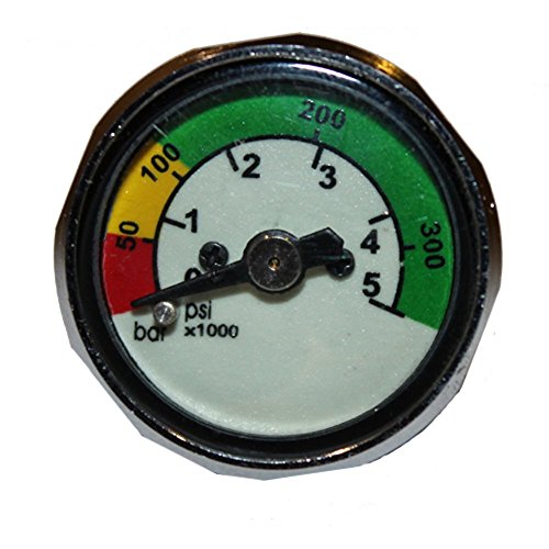 Trident New Large Dial Hi-Pressure Pony Bottle Port Plug Scuba Diving Gauge (PSI)/FBM