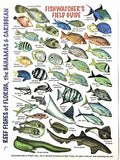 Submersible Mini Fish ID Card & Fishwatcher's Field Pocket Guide for Scuba Divers, Snorkelers & Fishermen - Reef Fishes of Florida, The Bahamas & The Caribbean (6 x 4 Inches)