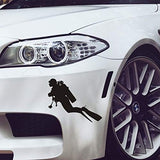 Scuba Life Vinyl Decal Car Sticker with Swimming Diver - 7.2" x 4.13"