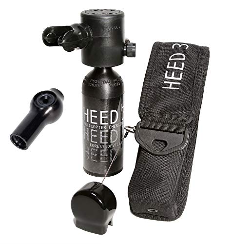 Spare Air - Heed 3 Helicopter Emergency Egress Device for Pilots with Dial Gauge Upgrade & Fill Adapter (920C) Allowing The User to Fill Directly from a Standard Fill Whip at Their Local Dive Shop