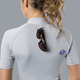 New Women's LavaCore Short Sleeve LavaSkin Shirt (Small) with Front Zipper for Scuba Diving, Surfing, Kayaking, Rafting, Paddling & Many Other WaterSports (Grey)