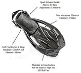 Innovative Scuba Concepts MSF4611 REEF, Adult Snorkel Set, Mask, Fins, Snorkel and Bag, Black, Small/Medium
