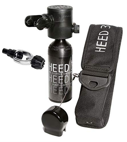 Spare Air - Heed 3 Helicopter Emergency Egress Device for Pilots with Dial Gauge Upgrade and Fill Adapter (910S) Allowing User to Fill Directly from a Scuba Tank