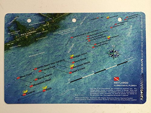 Innovative Scuba Concepts New Art to Media Underwater Waterproof 3D Dive Site Map - Grecian Rocks in Key Largo, Florida (8.5 x 5.5 Inches) (21.6 x 15cm)