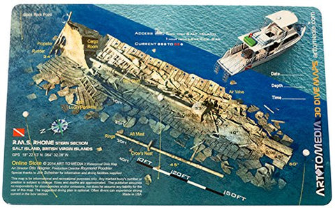 Art To Media Dive Map, RMS Rhone Stern, Salt Island, British Virgin Islands