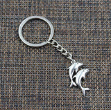 Double Dolphins Life-like Key Chain with Marine Life Underwater Ocean Theme